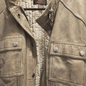 Vintage Danier Distressed Lambskin Aviator Jacket - Brown / Tan - M